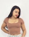 Crop top Zoé café