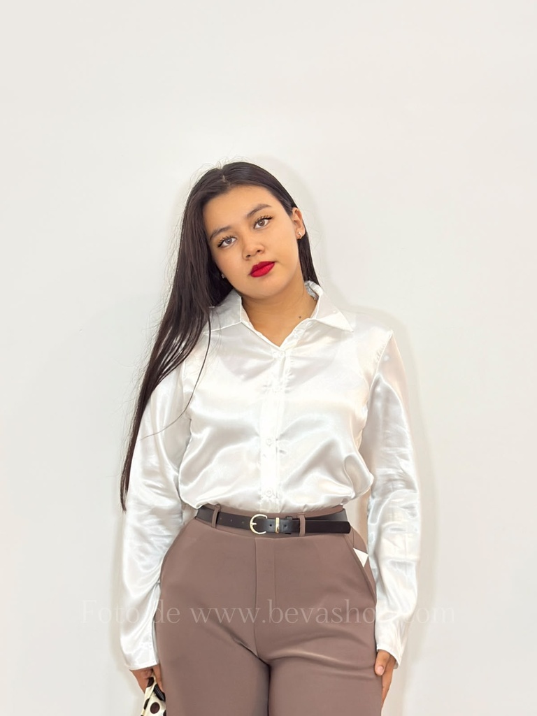[4110 - XL] Camisa Sienna blanca satinada