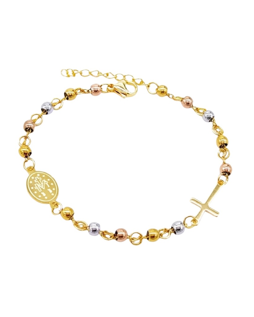 [4147] Pulsera Virgen Milagrosa dorada