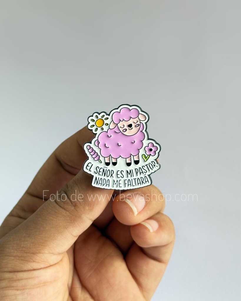 Broche Oveja Salmo 23 Rosa