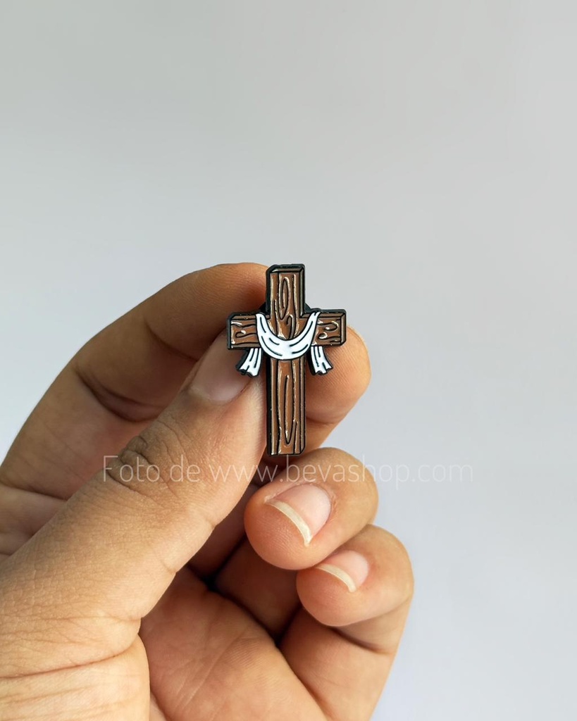 [4149] Broche Cruz Resurrección Café