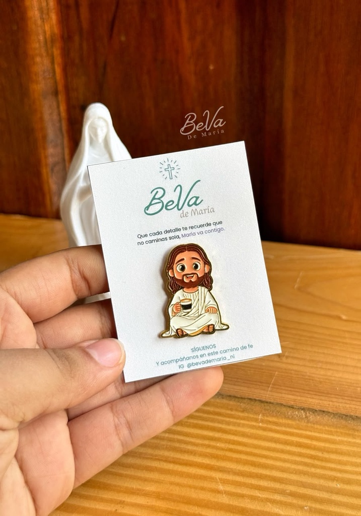 [4150] Broche Jesús con Café