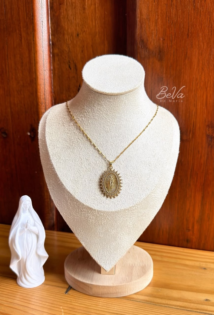 [4151] Cadena Virgen de Guadalupe Circones Dorado