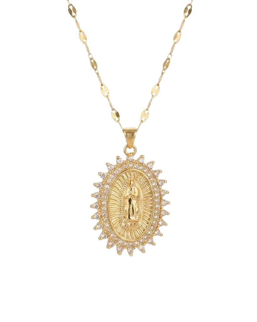 [4151] Cadena Virgen de Guadalupe Circones Dorado
