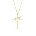 Cadena de cruz con Paloma del Espíritu Santo