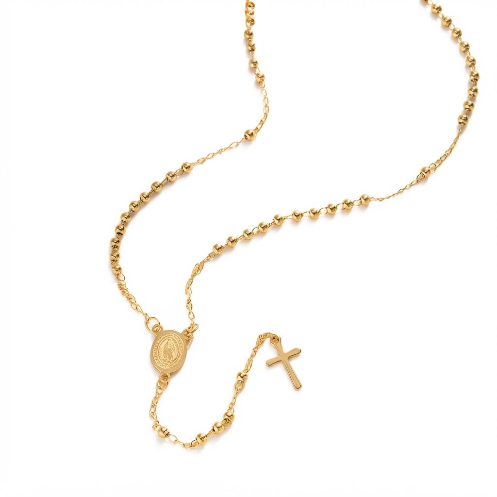 Cadena Rosario Dorado de la Virgen Milagrosa