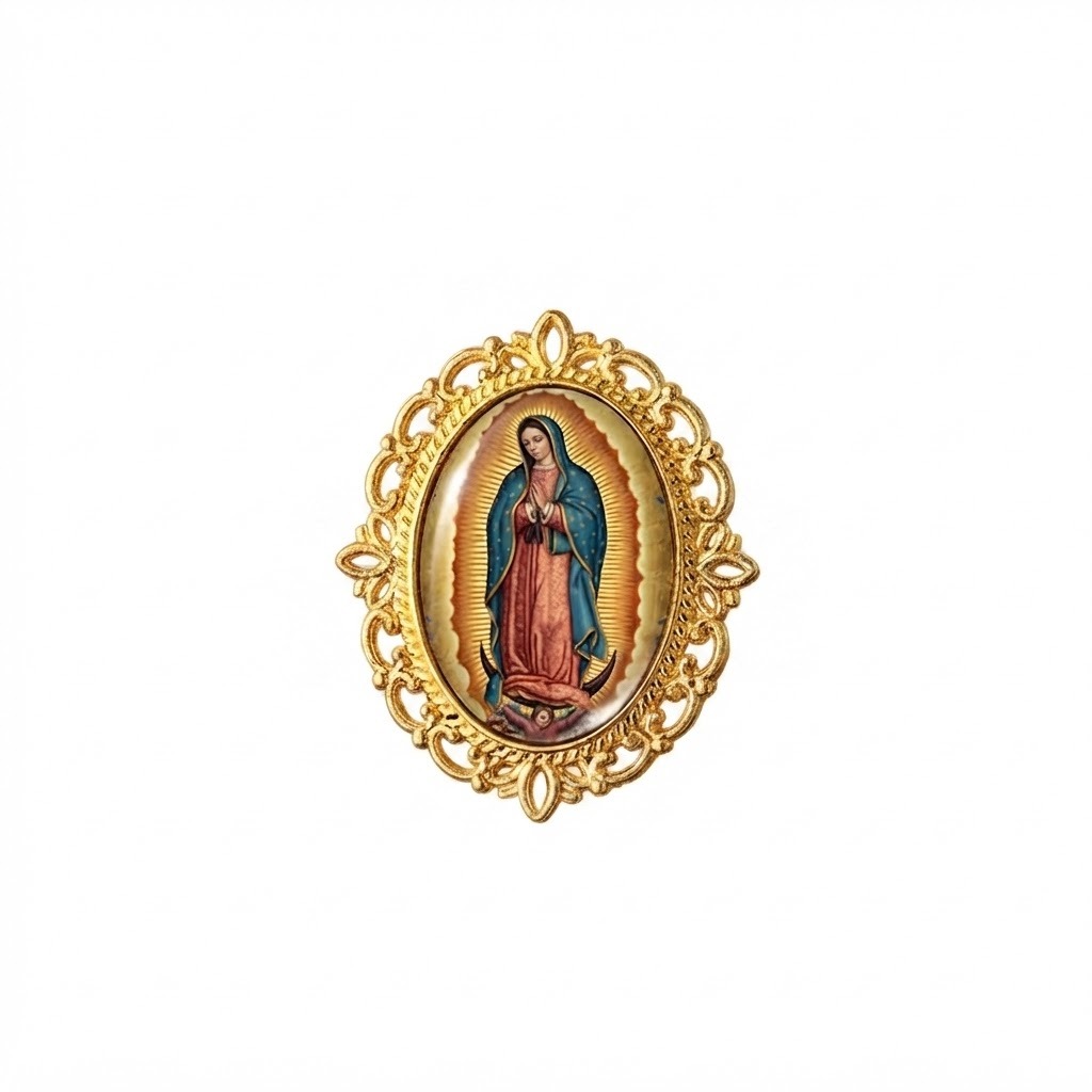 Broche Cameo Virgen de Guadalupe