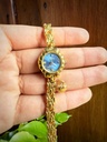 Reloj Flor dorado/azul