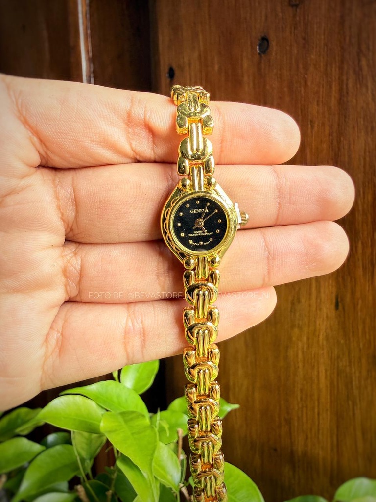 [3089] Reloj Amelia Dorado/negro
