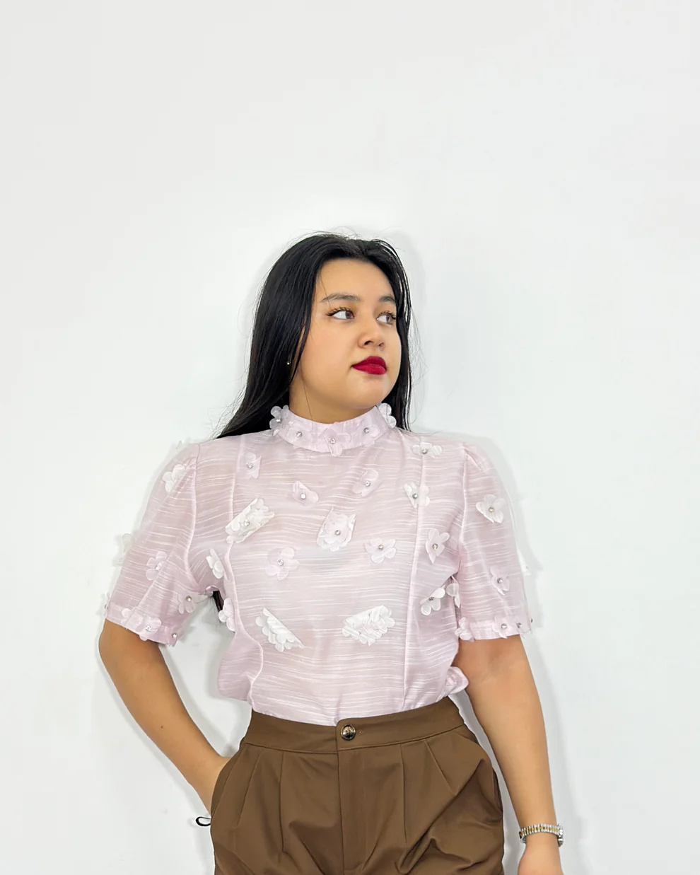 [1408] Blusa Alma rosa perla