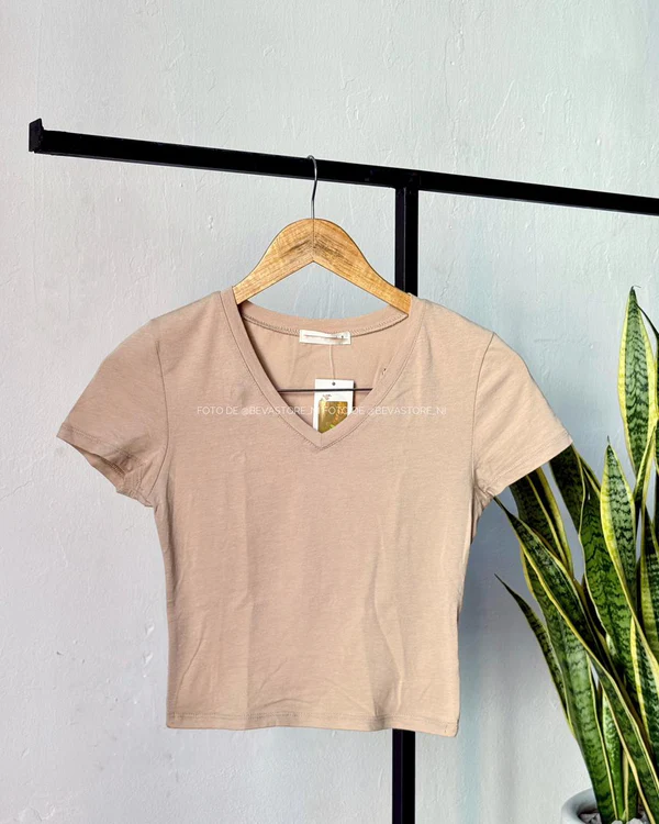 [1333] Crop top Yanzi beige