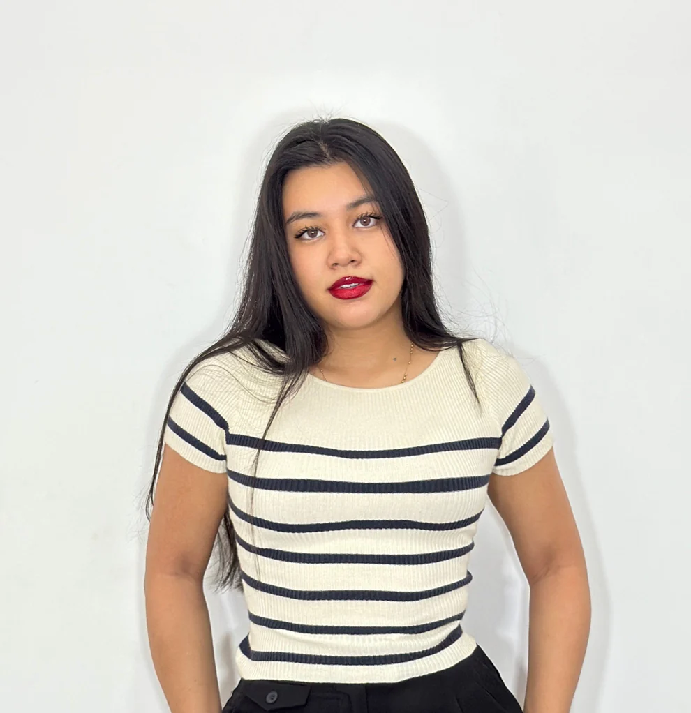 [1465] Crop top Nadieska rayas azul navy