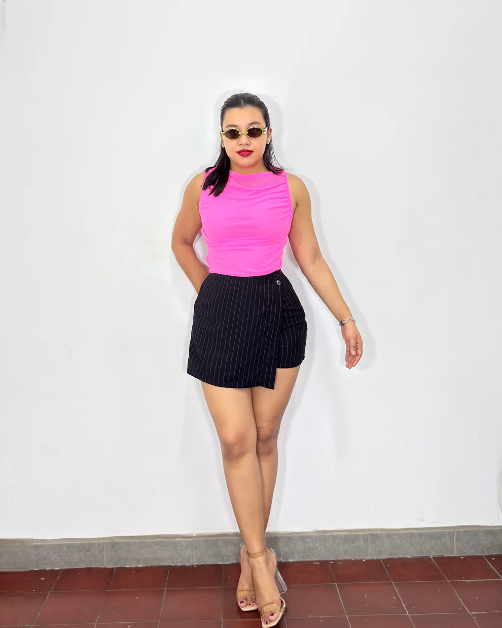 Falda short Angeles rayada (S)