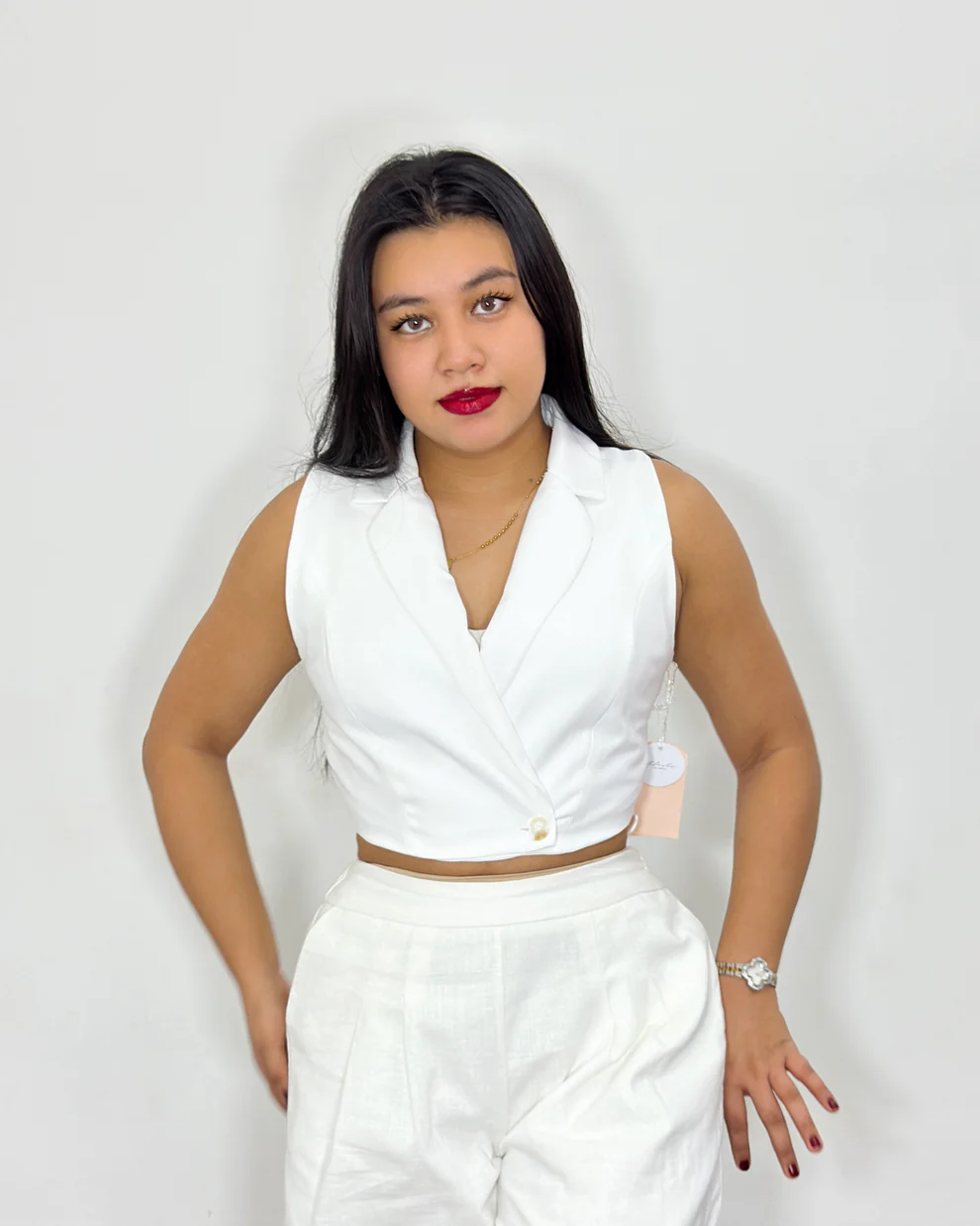 Chaleco Claudia blanco (S)