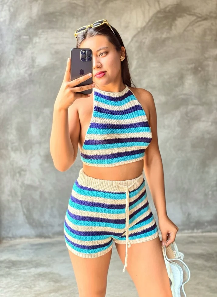 [1169] Conjunto Melissa azul claro