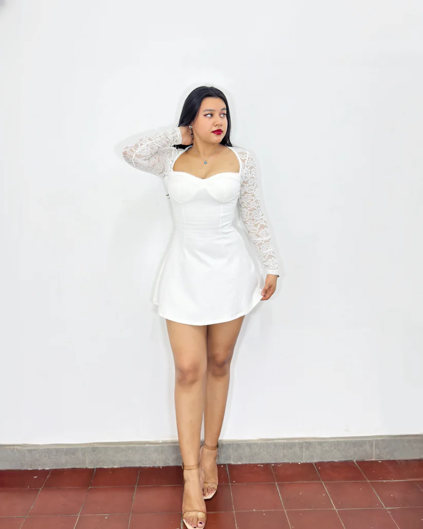 Vestido Rubí blanco