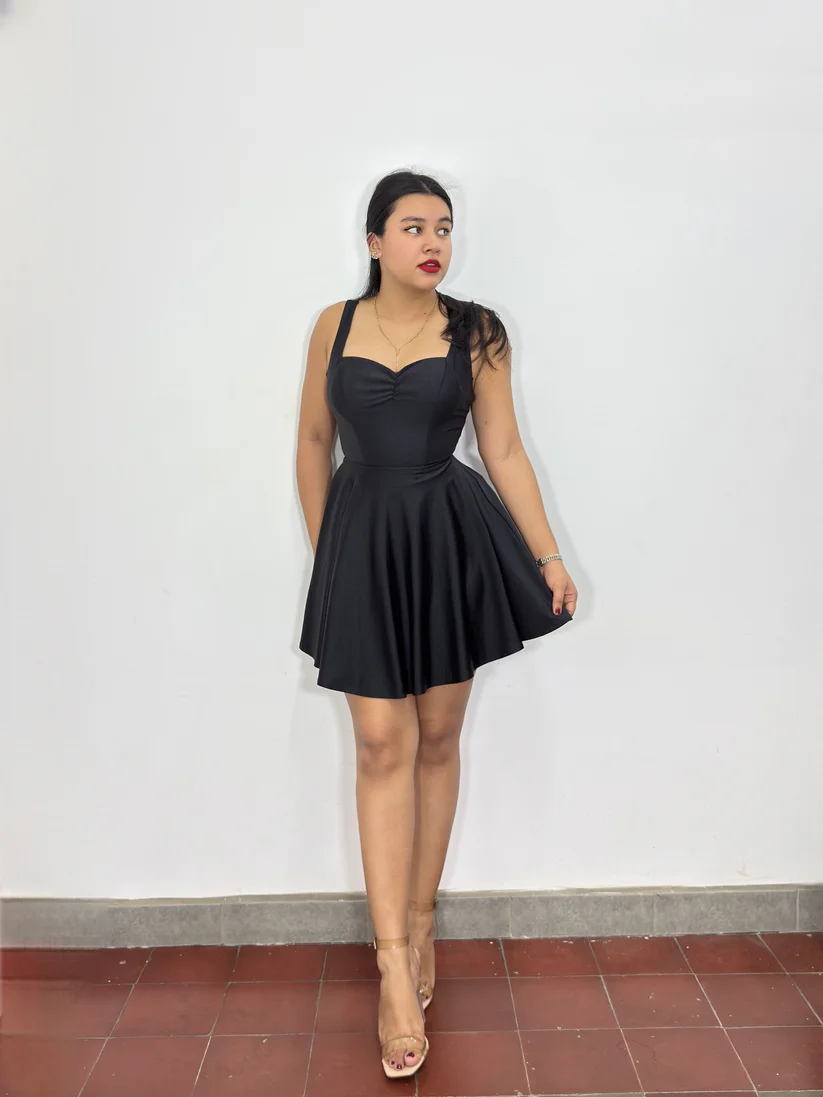 [2755] Vestido Paula negro