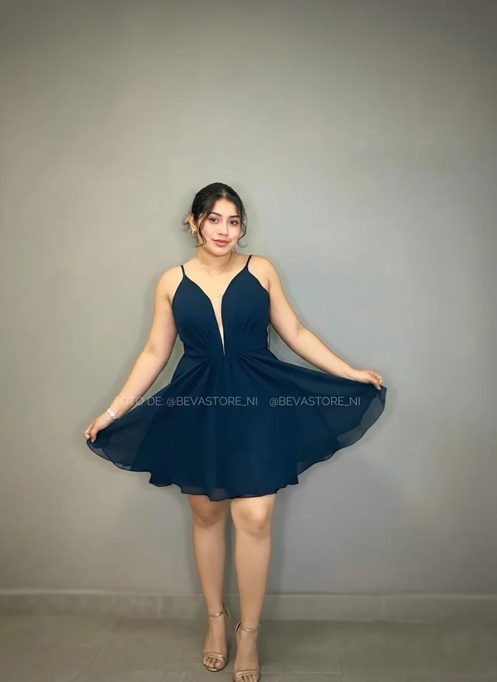 [2102] Vestido Alice azul navy