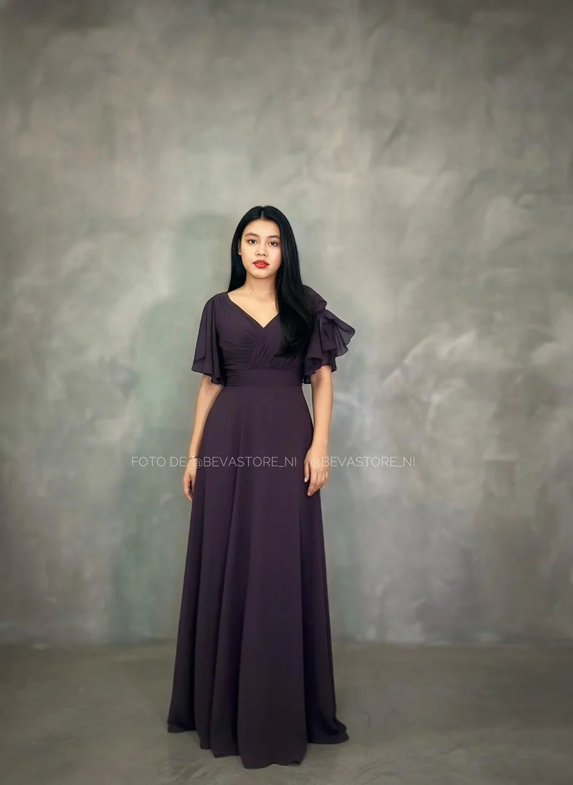 [2090] Vestido Nataly ciruela