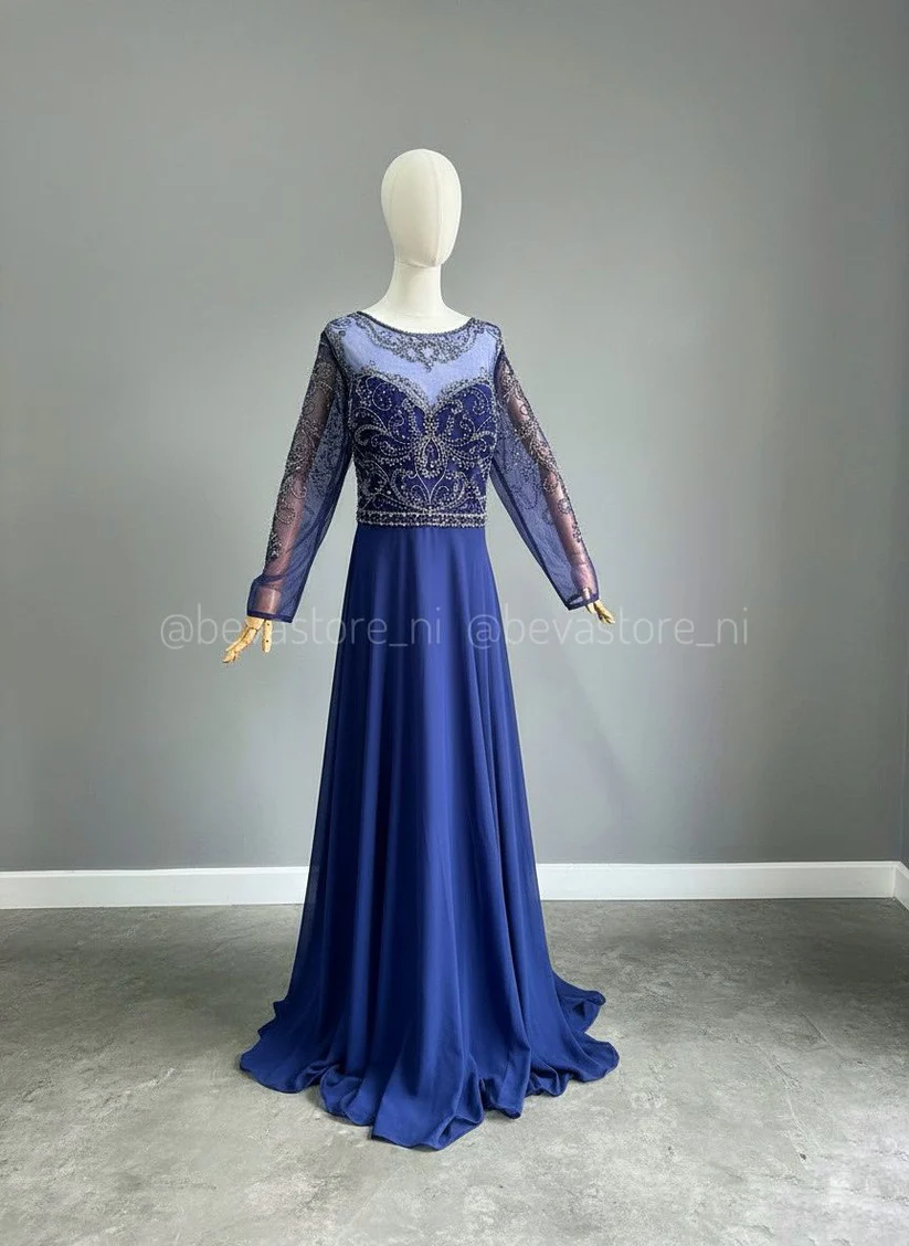 [2741] Vestido Esmeralda azul