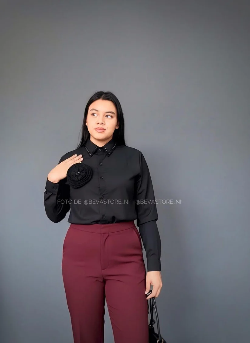 Camisa manga larga Karely negro
