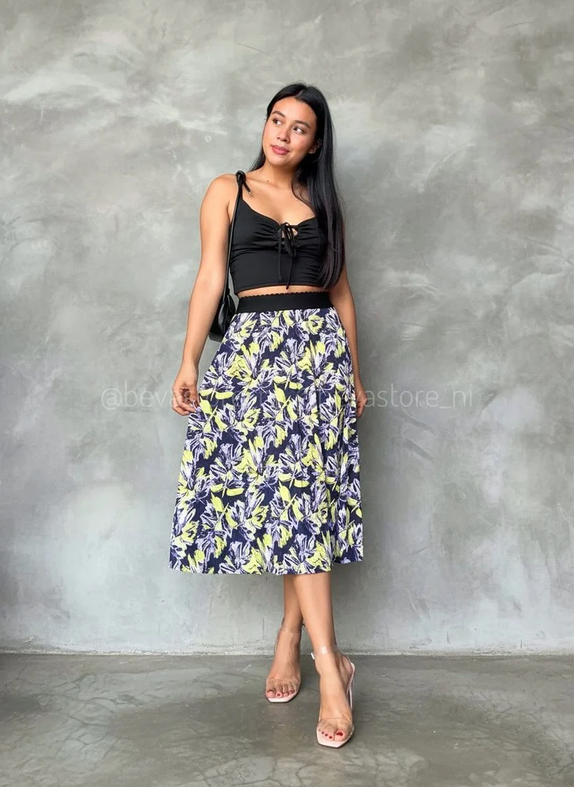 Falda midi Rita morada (S)