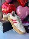 Tennis Sneakers de plataforma blanco y rojo