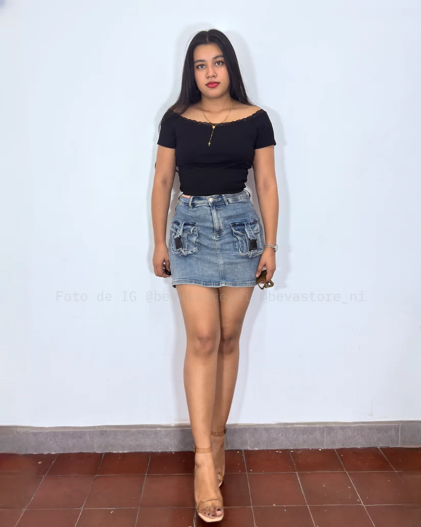 Falda cargo Iris azul