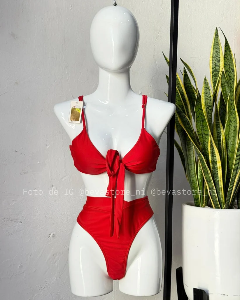 Traje de baño rojo de 2 piezas