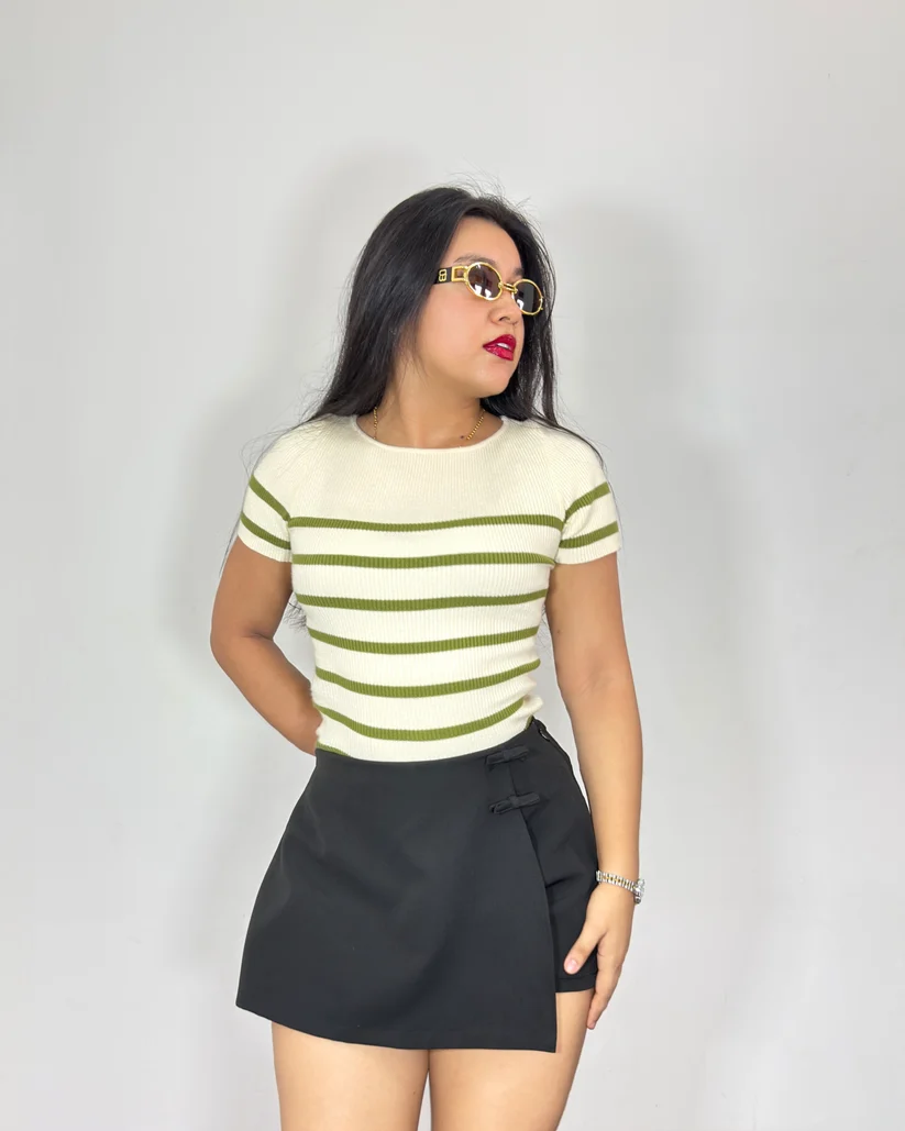Crop top Nadieska rayas verde (S)