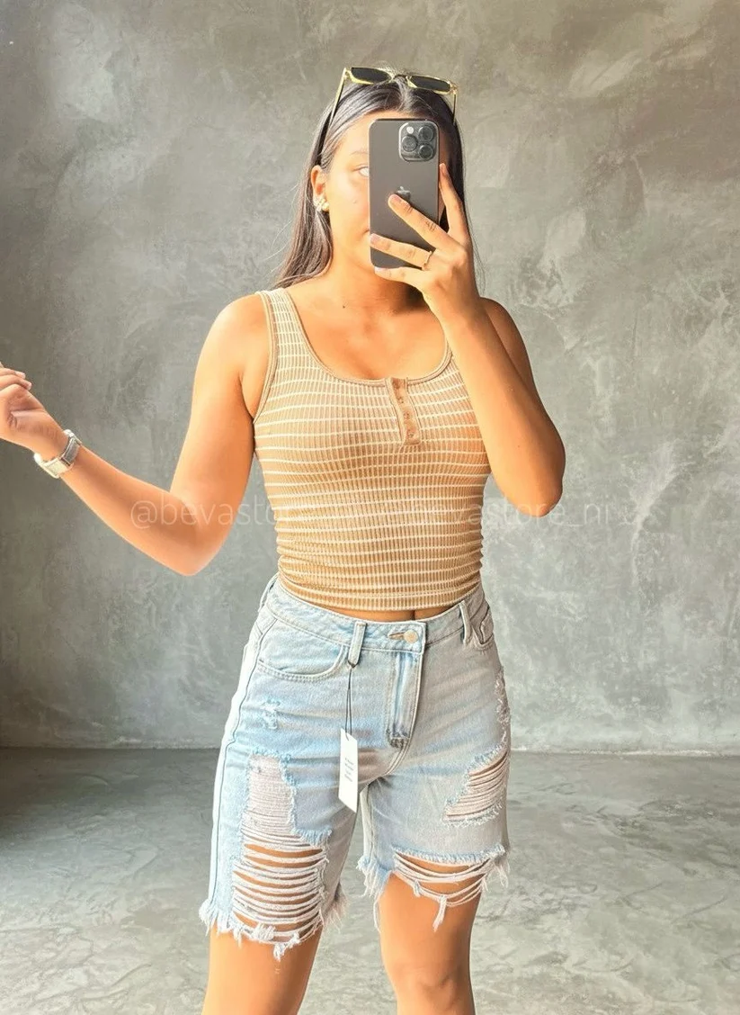 Short jeans bermuda Nora celeste (S)