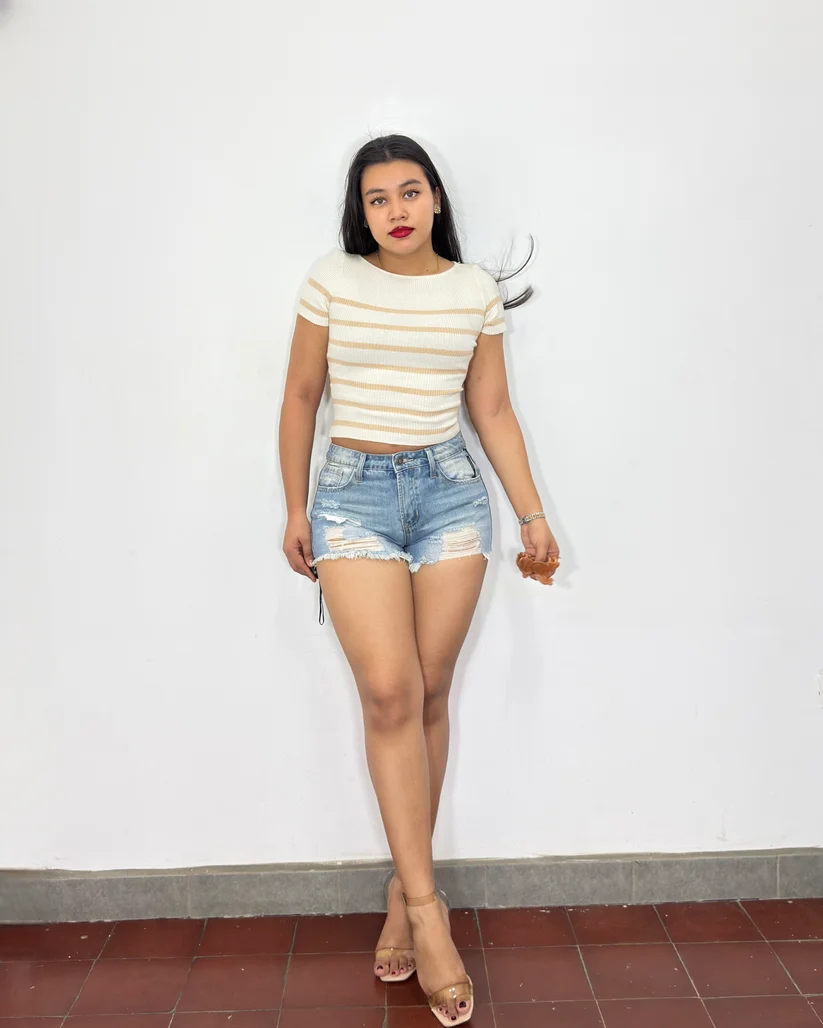 Short jeans Valeria azul claro