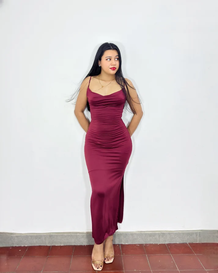 Vestido Stefany rojo vino