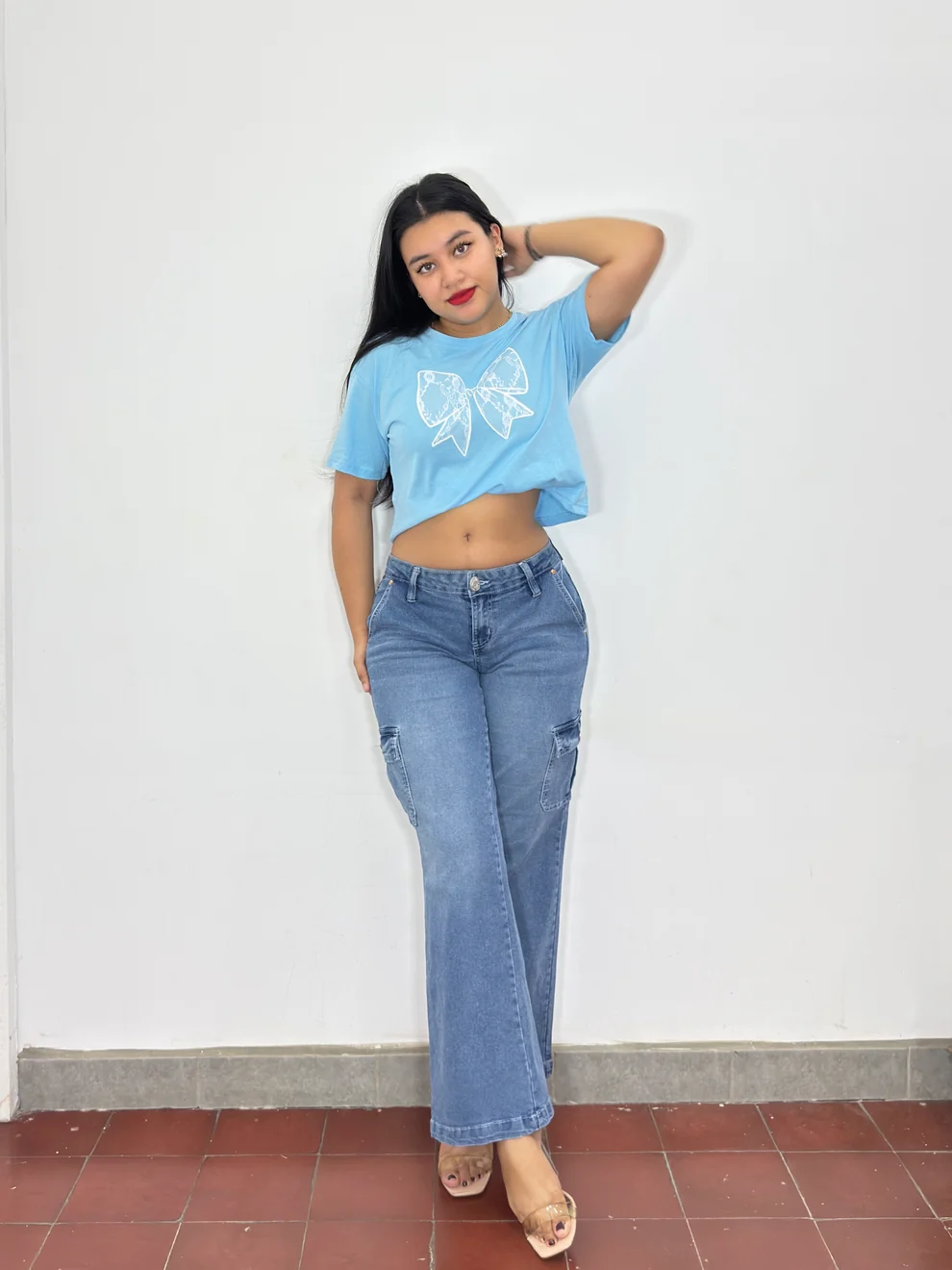 Camiseta Oversize Arely celeste