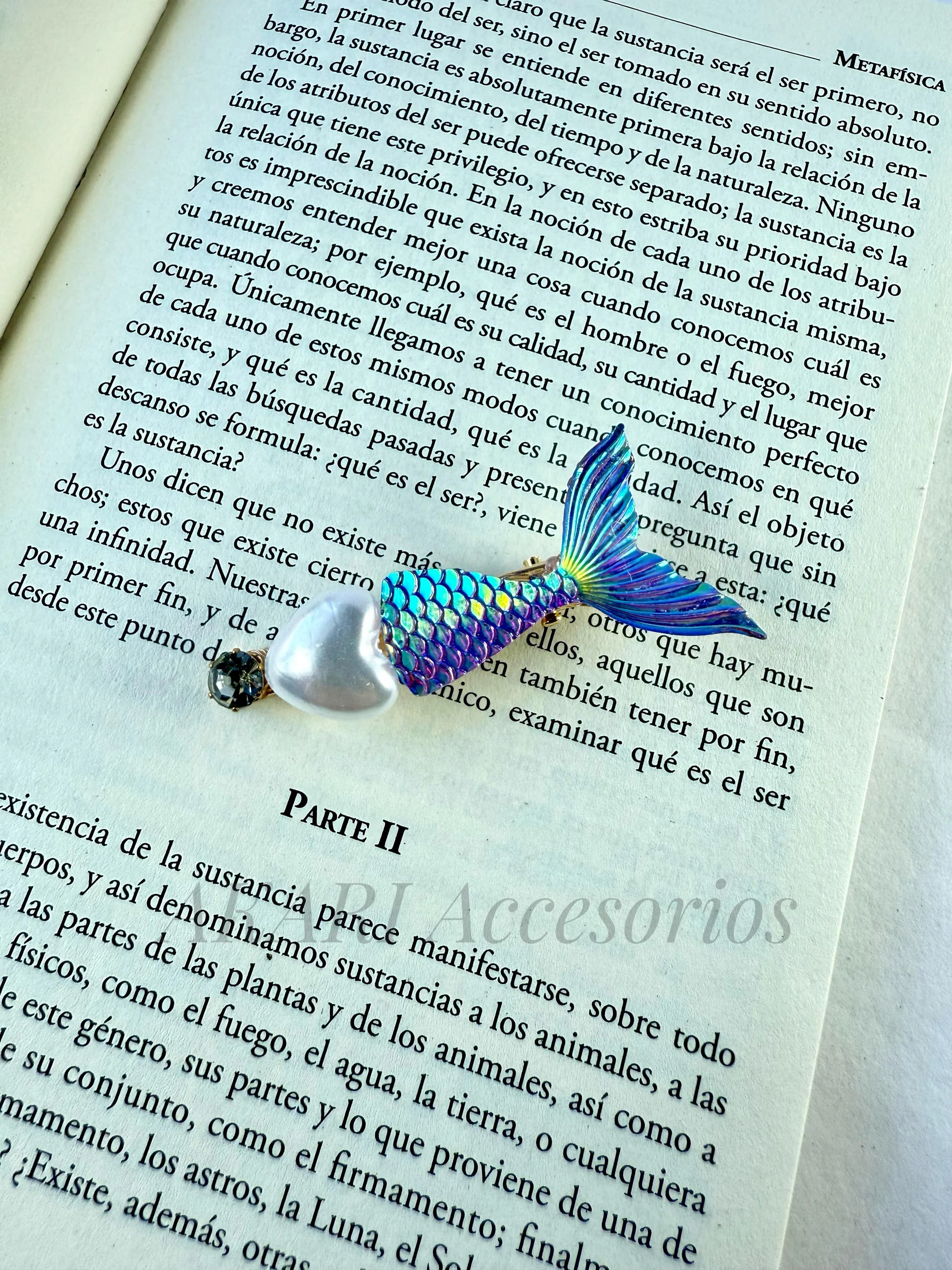 [1063] Broche de cabello violeta cola de sirena