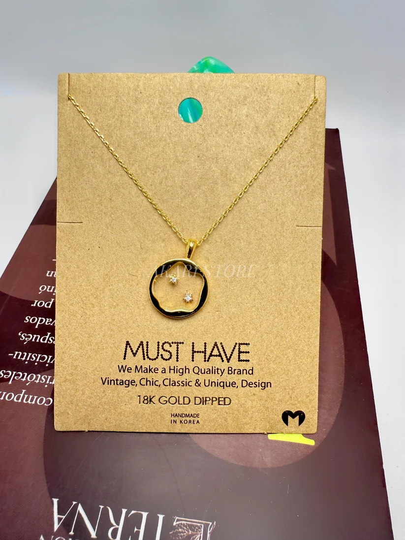 [2357] Cadena con Dije de Moneda de Mini Cielo Estrellado