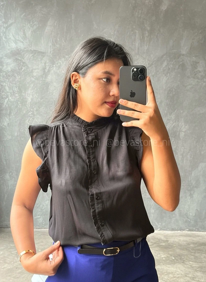Blusa sin mangas Victoria negro (S)