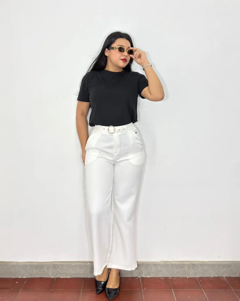 [2489] Pantalón Grecia blanco