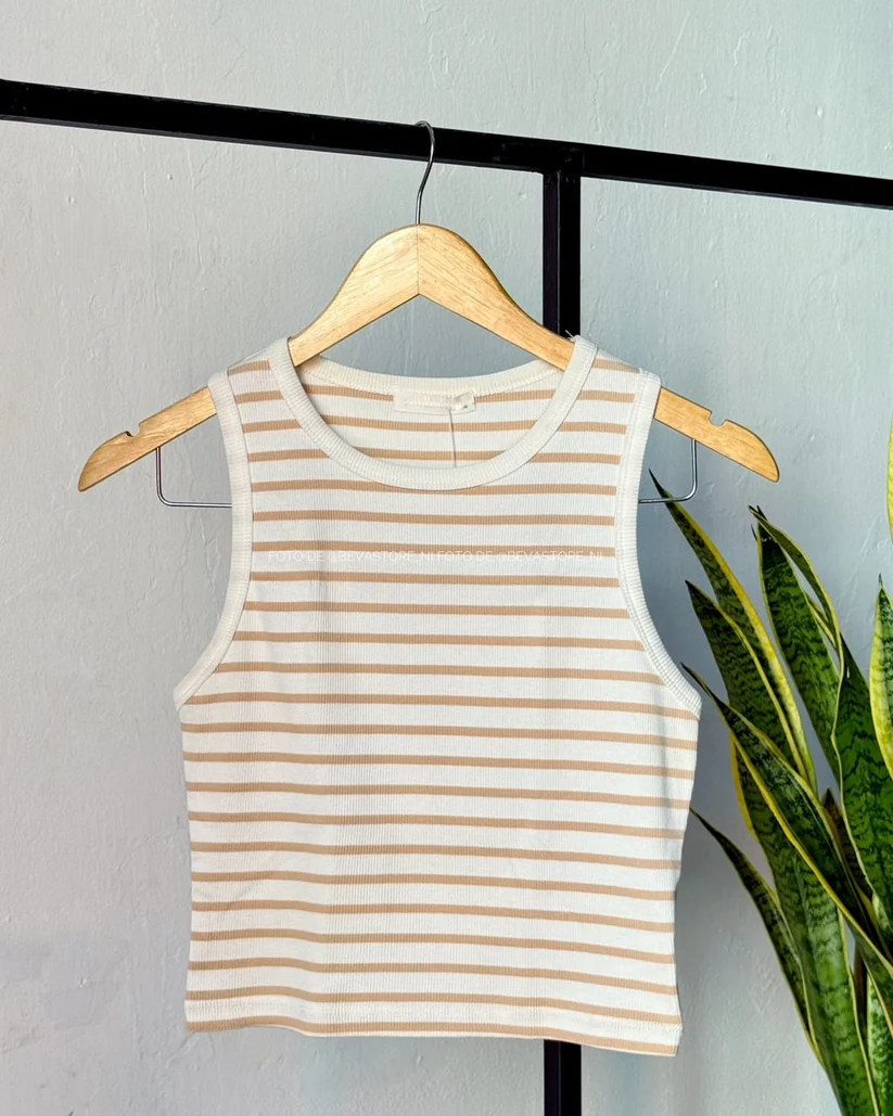 Top Regina rayas beige (S)