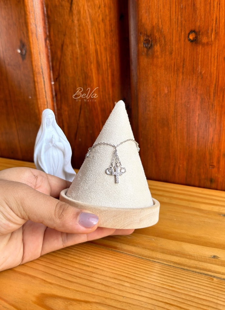 [2319] Pulsera con dijes de cruz y circonias